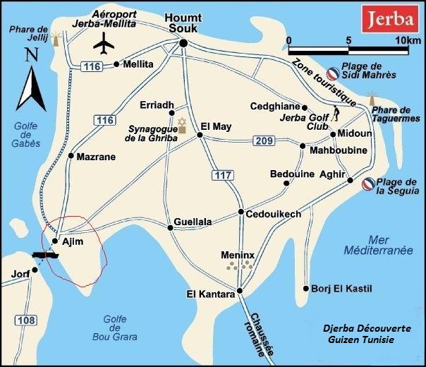 carte Ile de Djerba
