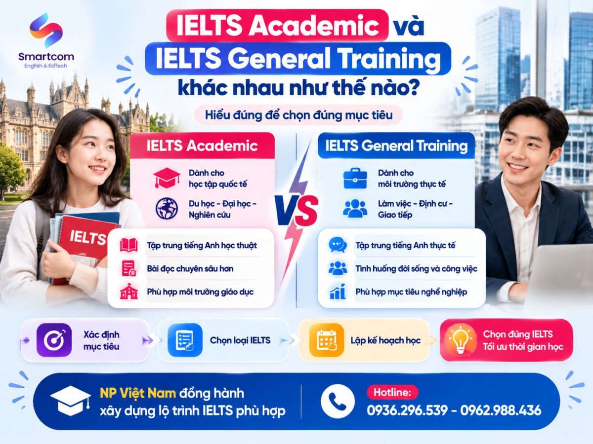 IELTS Academic va IELTS General Training khac nhau nhu the nao 