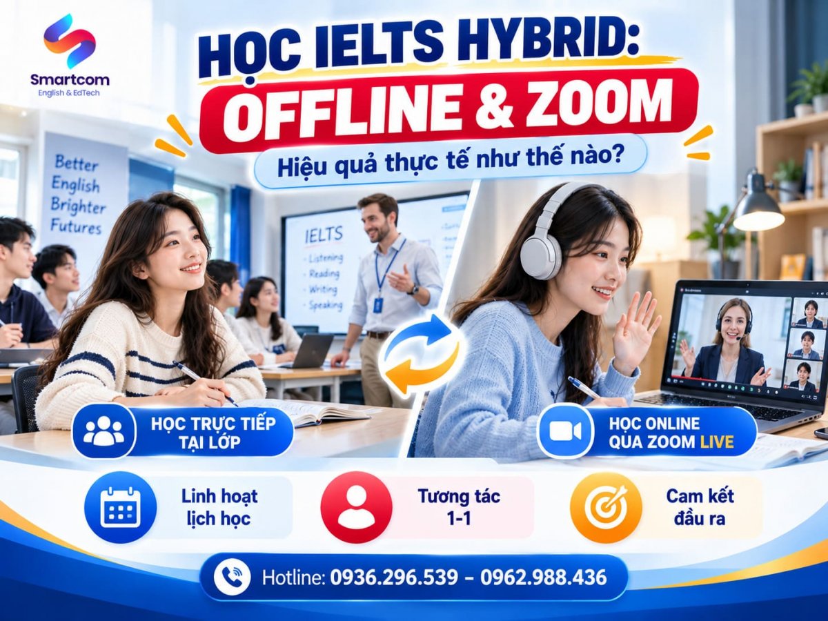 Hoc IELTS truc tiep offline ket hop online qua Zoom hieu qua ra sao