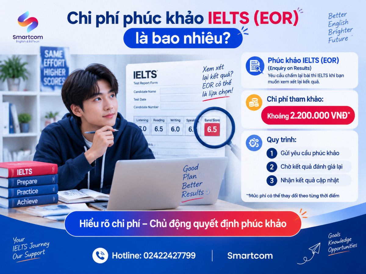 Chi phi phuc khao bai thi IELTS