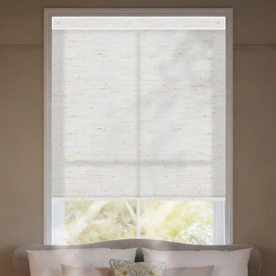 Kincmo Motorized Light Filtering Roller Shades 75% Blackout - Linen