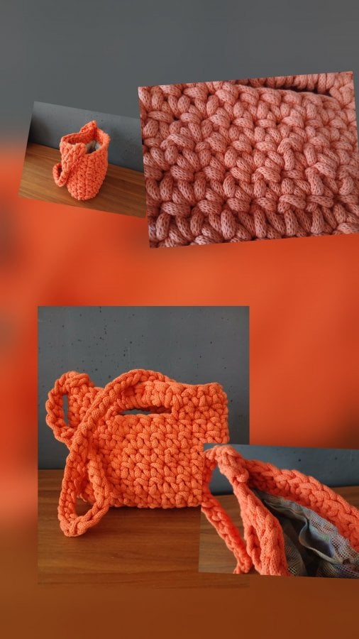 petit sac à main crocheté avec du fil recyclé