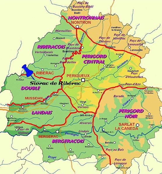 Carte de Dordogne