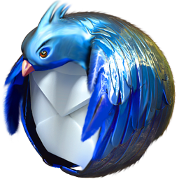 Image représentant un oiseau bleu enroulant un message électronique