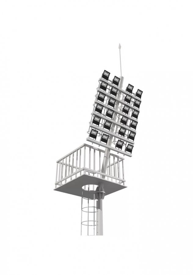High Mast with Safety Cage Ladder
