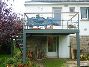 terrasse,peinture,acier, metal,fabrication,habitat escaliers, serrurerie