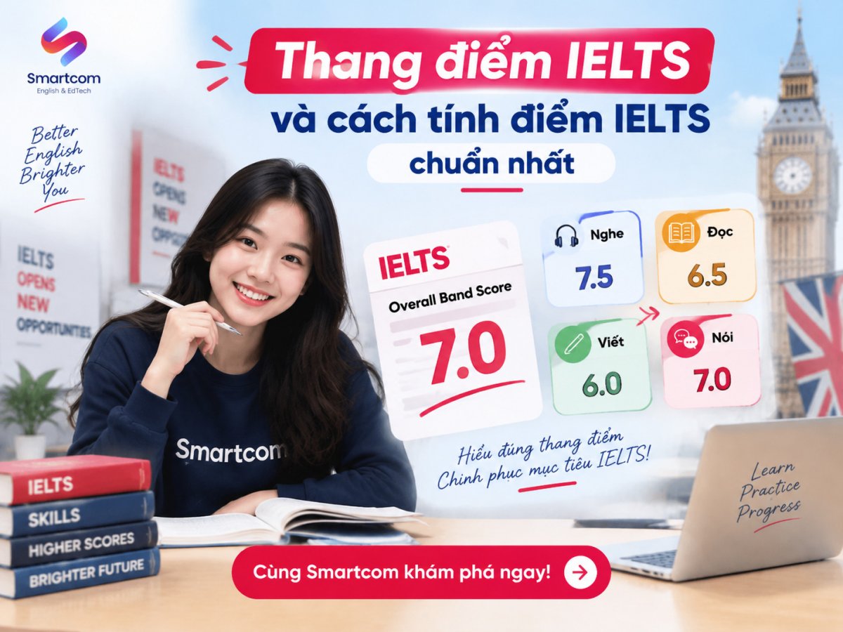 Thang điểm IELTS v&agrave; c&aacute;ch t&iacute;nh điểm IELTS chuẩn nhất